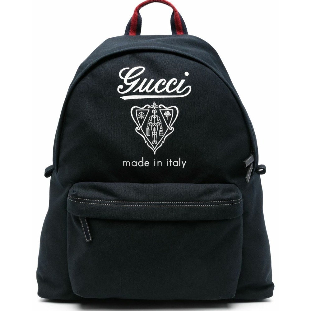 Gucci Large Crest-Print Backpack in Blue Fabric, 821643